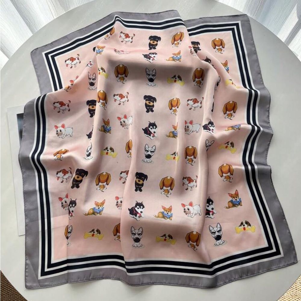 Cute Puppy Print Scarf N1347